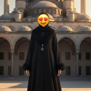 Premium Coat Feather Shrug Abaya | Imported Korean Nida Fabric