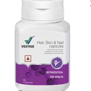 Vestige Hair, Skin & Nail Capsules | Nutraceutical Supplement for Healthy Hair, Glowing Skin & Strong Nails | 60 Capsules