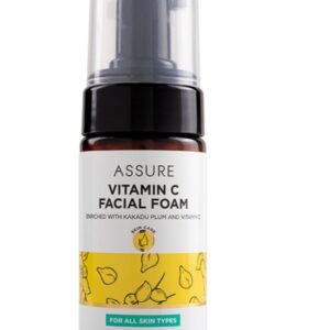 Assure Vitamin C Facial Foam Cleanser | Enriched with Kakadu Plum & Vitamin E | Brightening Face Wash Foam | For All Skin Types | 100 ml