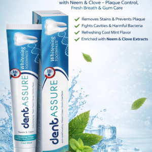 Vestige Denta Assure Whitening Toothpaste with Neem & Clove – Plaque Control, Fresh Breath & Gum Care (Cool Mint Flavor)